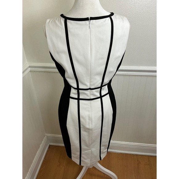 Calvin Klein‎ Dress Black White Sleeveless Sheath Career Women Size 4 - Picture 5 of 10
